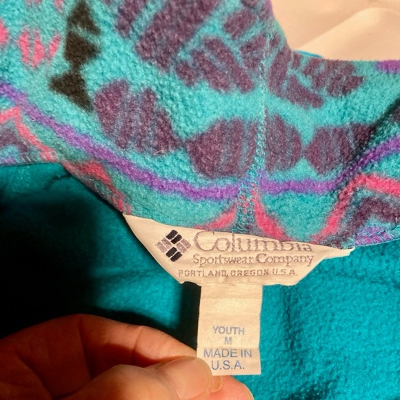 COLUMBIA Vintage USA MADE! Kids Jacket Zip Out Fleece 90s 2000s Portland, OR - Picture 4 of 4